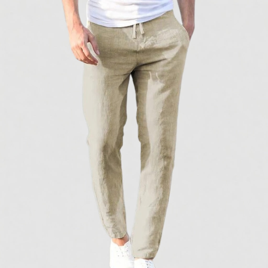 Luchtige Linnen Heren Broek met Trekkoord – Zomerse Comfort Fit