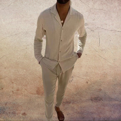 Noorderlicht Vintage Heren Set – Luxe 2-delige Zomeroutfit met Comfort