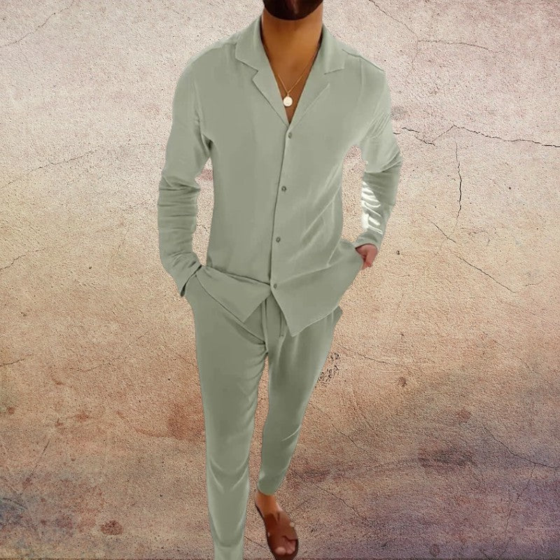 Noorderlicht Vintage Heren Set – Luxe 2-delige Zomeroutfit met Comfort