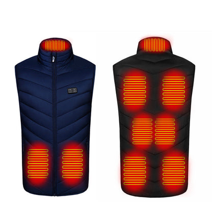 Verwarmd Dames- en Herenvest met Drie Warmtestanden en LED-bediening