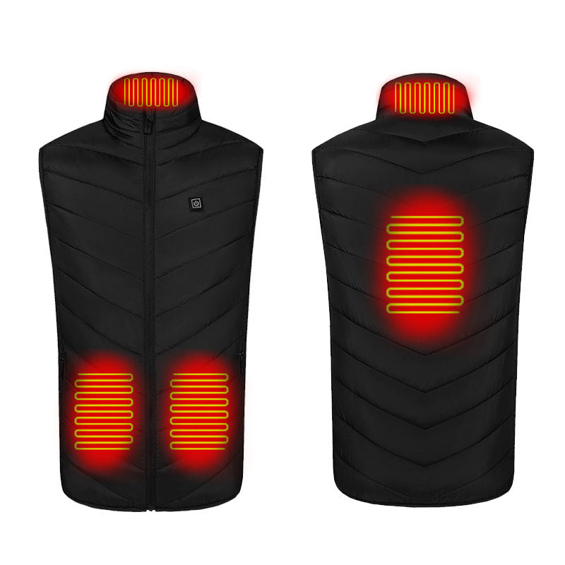 Verwarmd Dames- en Herenvest met Drie Warmtestanden en LED-bediening