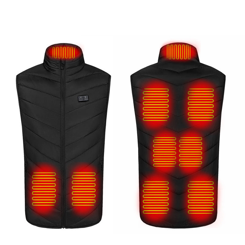 Verwarmd Dames- en Herenvest met Drie Warmtestanden en LED-bediening