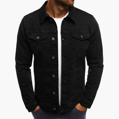 Herenjack in denimstijl – Slim fit en veelzijdige dagelijkse jas voor werk en vrije tijd