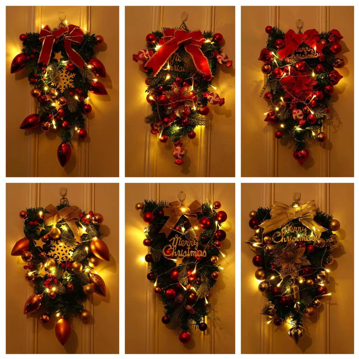 Kerstkrans Rosella – Decoratieve Kerstkrans met Rode en Gouden Details
