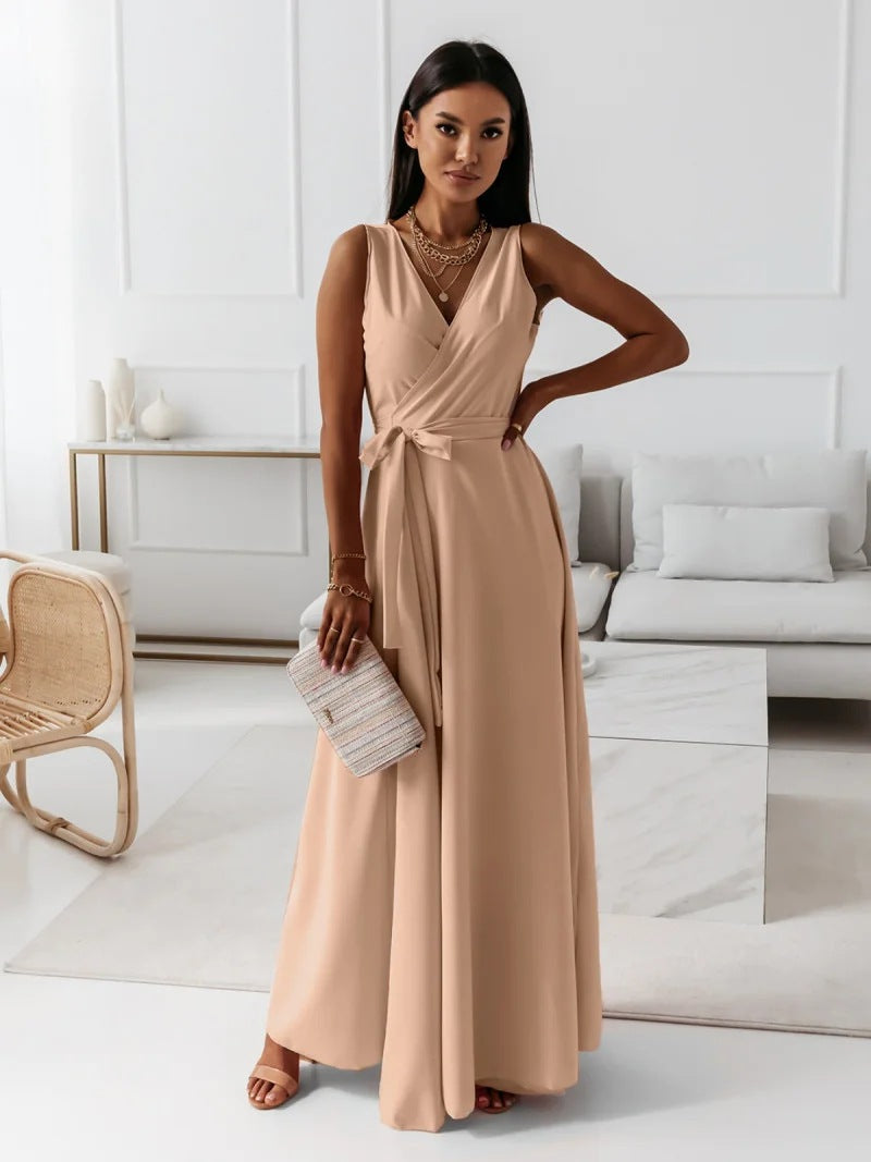 Elegante Fluweelval Wikkeljurk Maxi Dames Bruiloft Gast Jurk