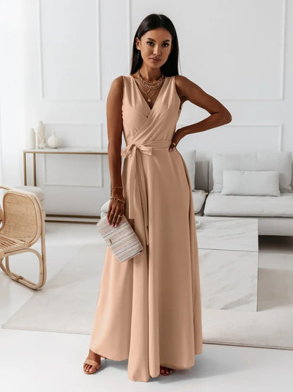Elegante Fluweelval Wikkeljurk Maxi Dames Bruiloft Gast Jurk