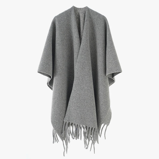 ZachtZwier Dames Cape Sjaal – Oversized met Franjes