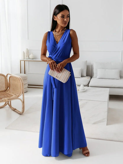 Elegante Fluweelval Wikkeljurk Maxi Dames Bruiloft Gast Jurk