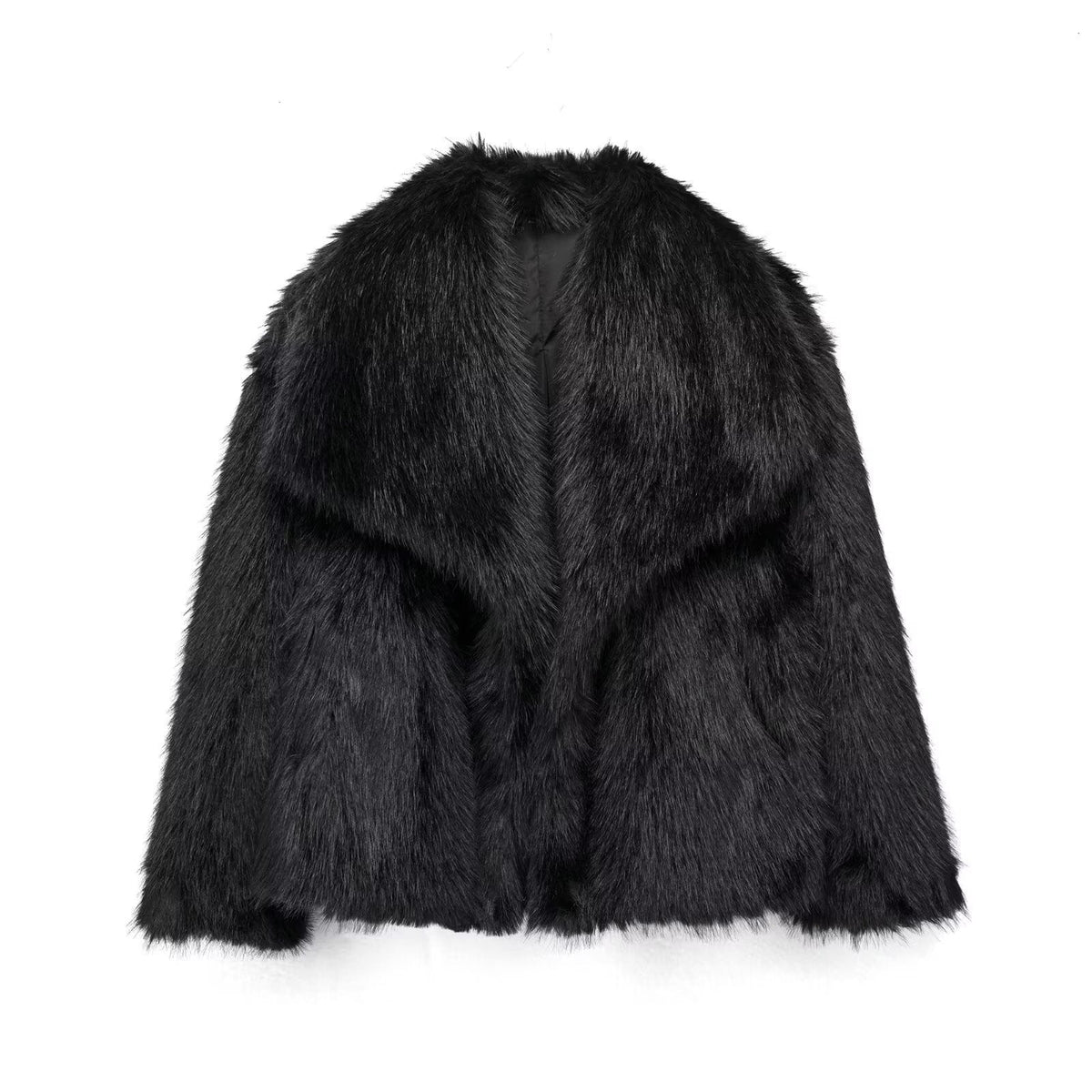 Dames Kunstbontjas Oversized Pasvorm Korte Lengte