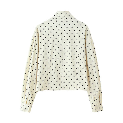 Vrouwen Gequilt Kort Jack met Polka Dots-patroon