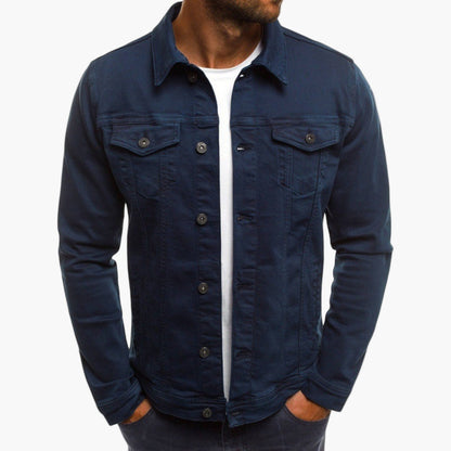 Herenjack in denimstijl – Slim fit en veelzijdige dagelijkse jas voor werk en vrije tijd