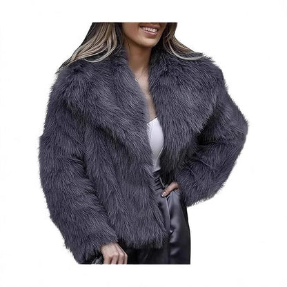 Dames Kunstbontjas Oversized Pasvorm Korte Lengte