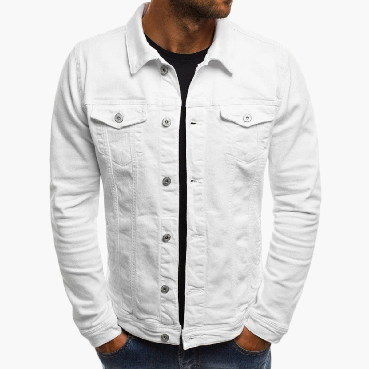 Herenjack in denimstijl – Slim fit en veelzijdige dagelijkse jas voor werk en vrije tijd
