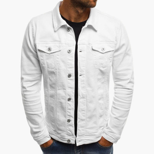 Herenjack in denimstijl – Slim fit en veelzijdige dagelijkse jas voor werk en vrije tijd