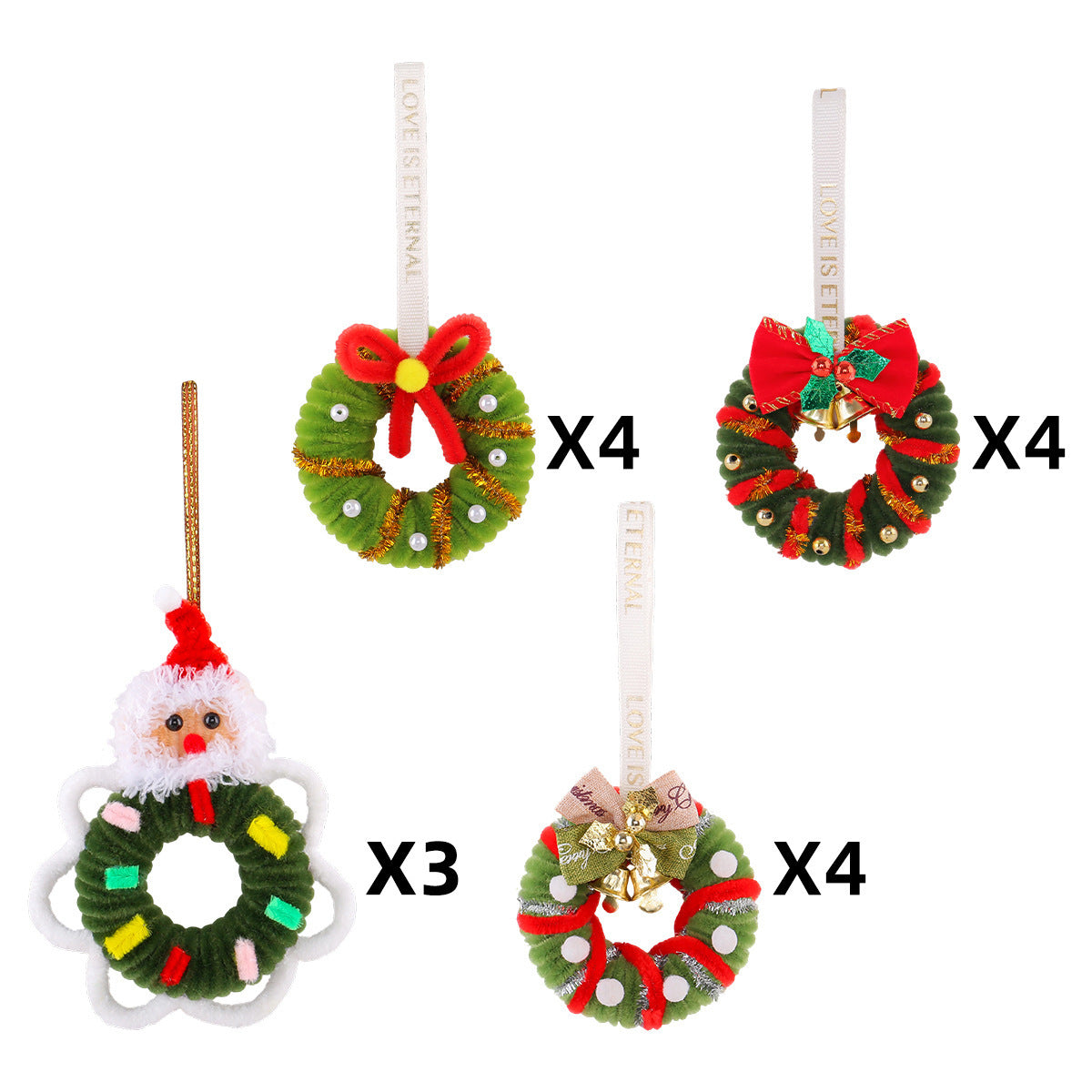 Roodgroene Kerstkrans Cadeaulint – Feestelijke Deur- en Wanddecoratie