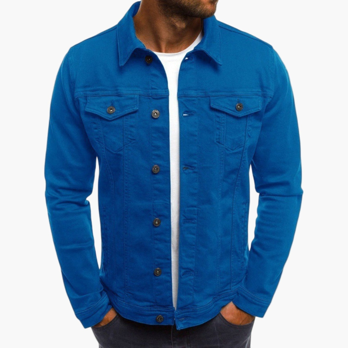 Herenjack in denimstijl – Slim fit en veelzijdige dagelijkse jas voor werk en vrije tijd