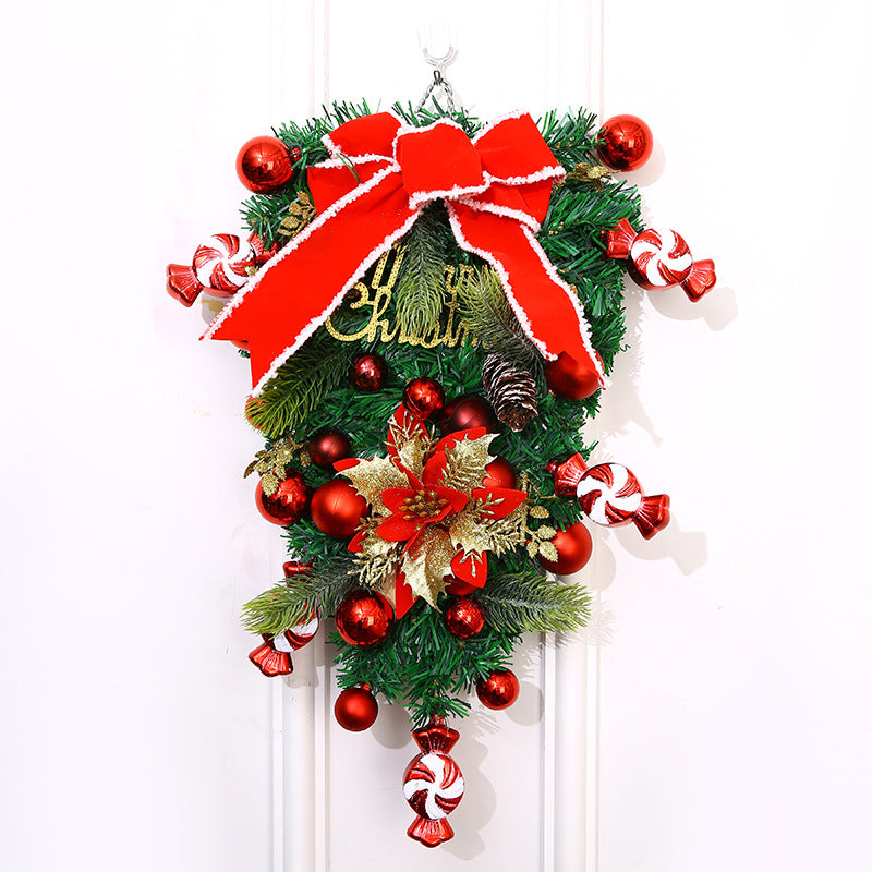 Kerstkrans Rosella – Decoratieve Kerstkrans met Rode en Gouden Details