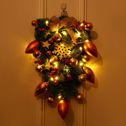 Kerstkrans Rosella – Decoratieve Kerstkrans met Rode en Gouden Details