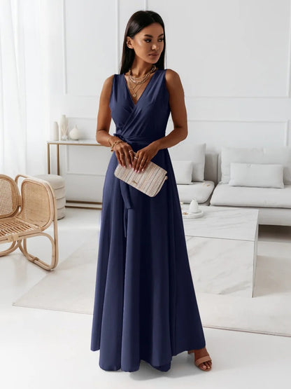 Elegante Fluweelval Wikkeljurk Maxi Dames Bruiloft Gast Jurk