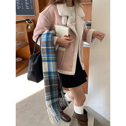 Dames Oversized Teddyjack – Lange Jas met Flapkraag