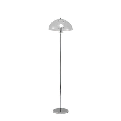 Chromelle moderne vloerlamp met chromen standaard en koepelkap