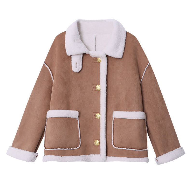 Dames Oversized Teddyjack – Lange Jas met Flapkraag