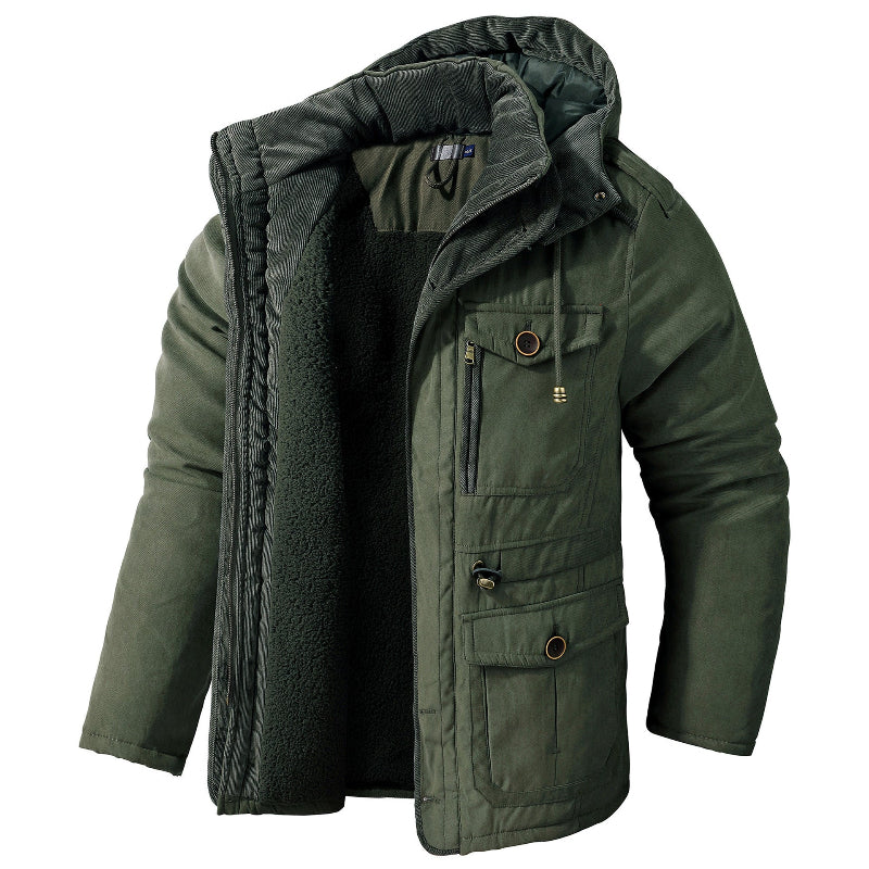Heren Winterjas Waterdicht met Fleecevoering en Afneembare Capuchon