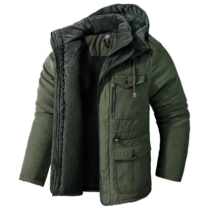Heren Winterjas Waterdicht met Fleecevoering en Afneembare Capuchon