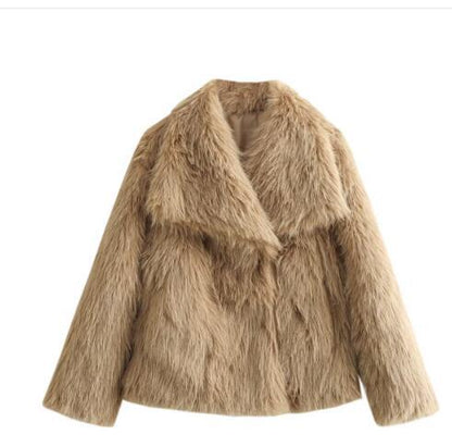 Dames Kunstbontjas Oversized Pasvorm Korte Lengte