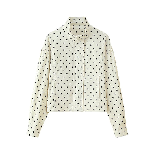 Vrouwen Gequilt Kort Jack met Polka Dots-patroon