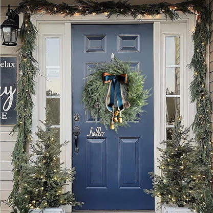 Dennenklank Kerstkrans 45 cm met Decoratieve Band en Bellen