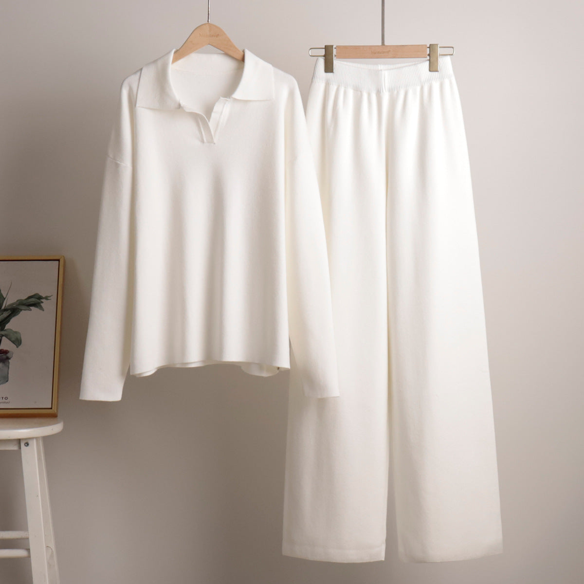 ZandRust Lounge Set Dames met Oversized Sweater en Wijde Broek