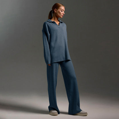 ZandRust Lounge Set Dames met Oversized Sweater en Wijde Broek