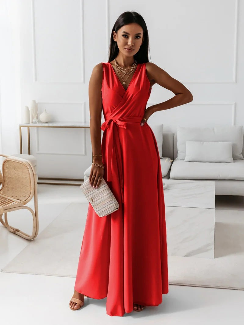 Elegante Fluweelval Wikkeljurk Maxi Dames Bruiloft Gast Jurk