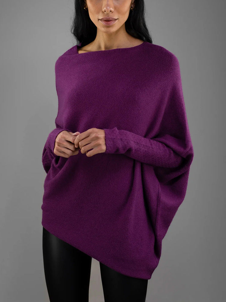 Dames Ponchojas met Knopen – Elegante Gebreide Lente & Herfst Stijl