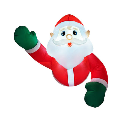 Kerstbeerpret – Opblaasbare kerstman op ijsbeer met LED-verlichting