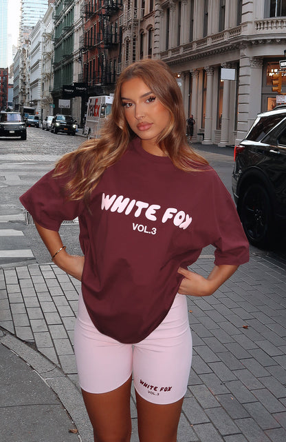 Fluweelrood Oversized Dames T-Shirt – Comfortabele Casual Pasvorm