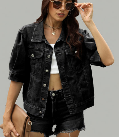 DenimBreeze Dames Jack met Korte Mouwen en Relaxte Pasvorm