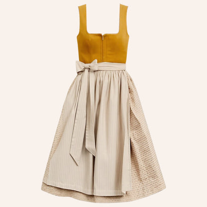 Sofie Oranje Dirndl Dames – Traditionele Oktoberfest Jurk met Schort