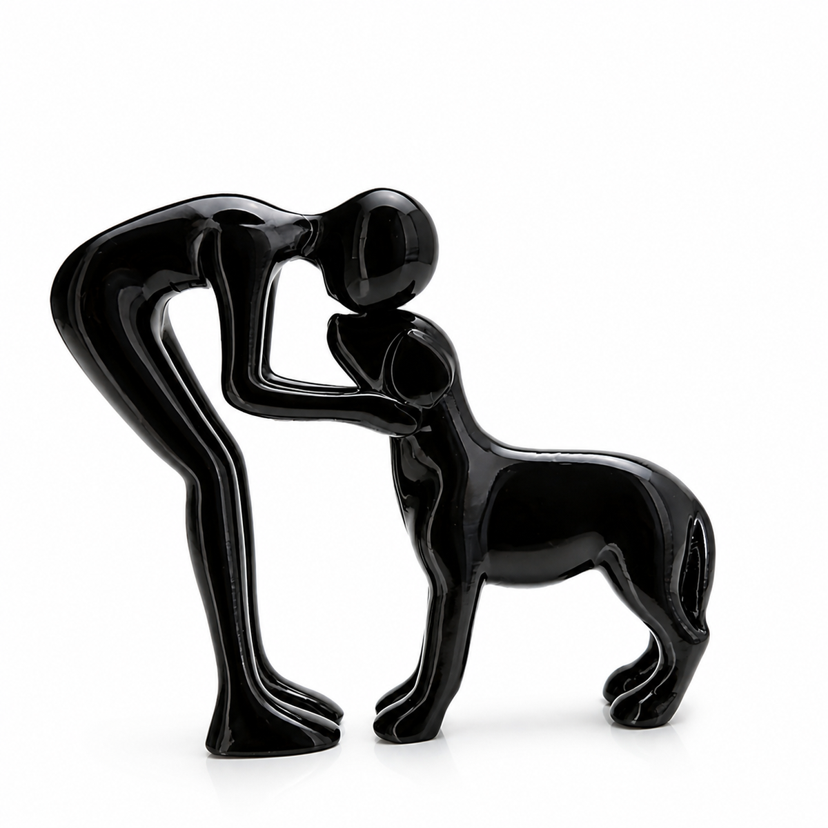 Abstract Beeldje Mens en Huisdier – Betekenisvolle Woondecoratie