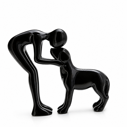 Abstract Beeldje Mens en Huisdier – Betekenisvolle Woondecoratie