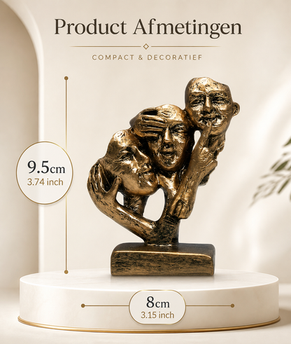 Horen Zien Zwijgen Beeldje – Abstracte Symbolische Woondecoratie