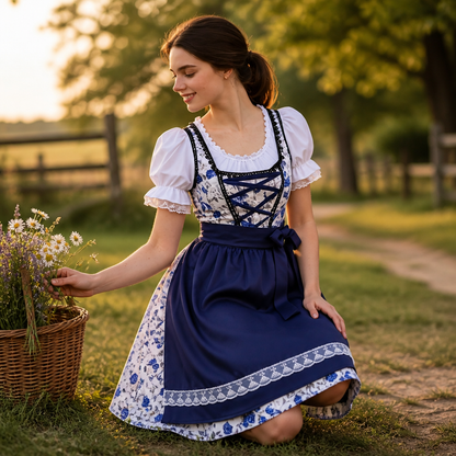 Dames Oktoberfest Dirndl BloemRetro – Feestelijke Beierse Jurk