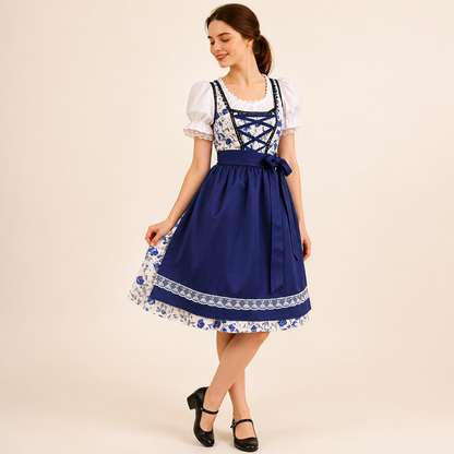 Dames Oktoberfest Dirndl BloemRetro – Feestelijke Beierse Jurk