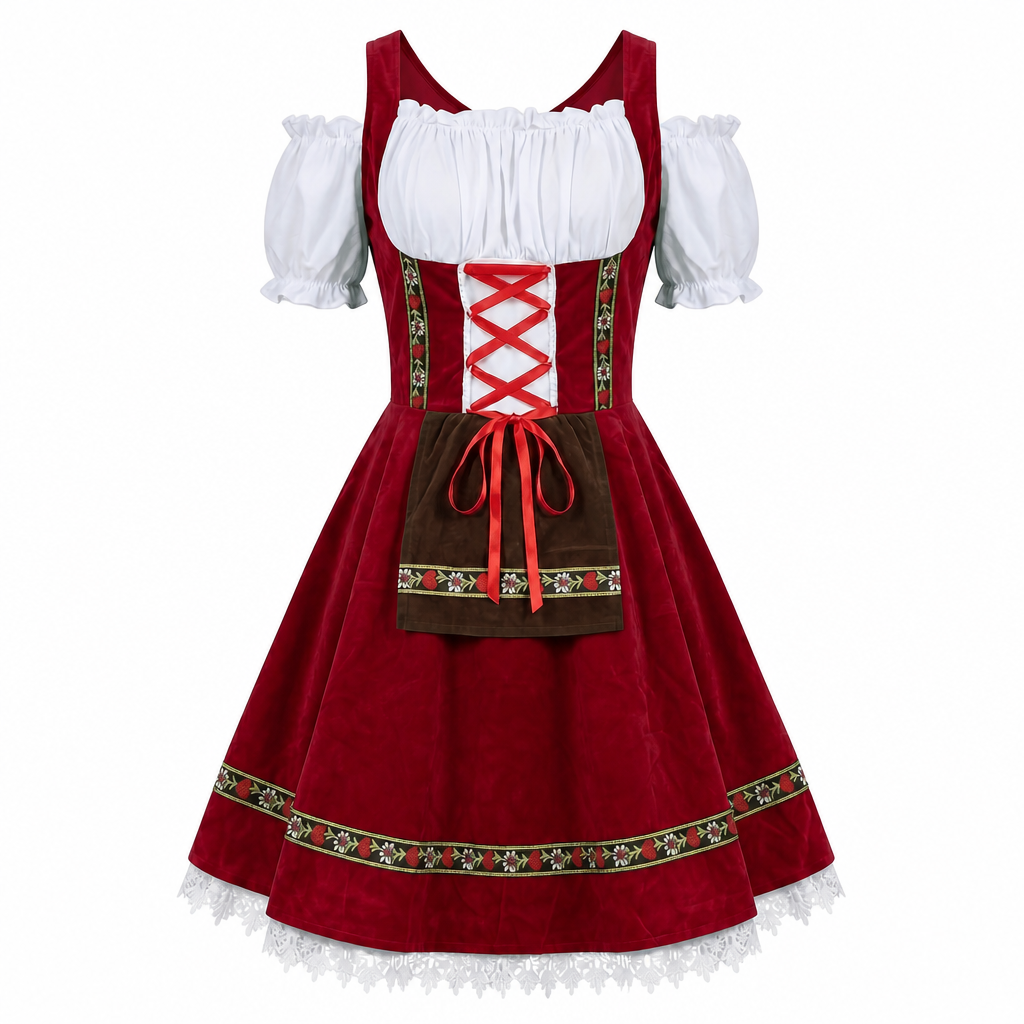 BloemFeest Dames Dirndl Jurk – Klassieke Oktoberfest Stijl