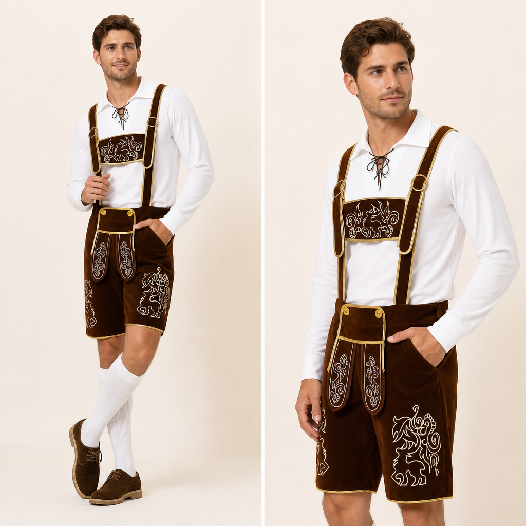 Heren Oktoberfest Kostuum 3-Delig BeierseFeest – Top en Broek