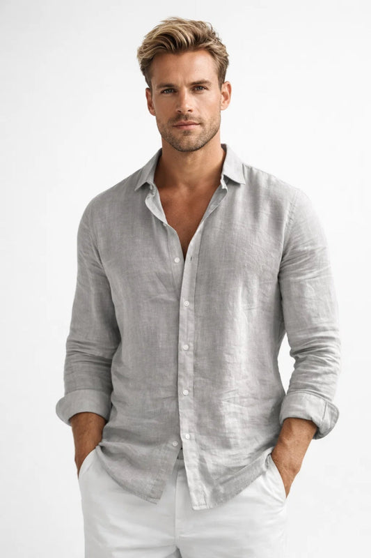 Lucas Linnen Overhemd Heren – Lichtgewicht Zomerstijl Slim Fit