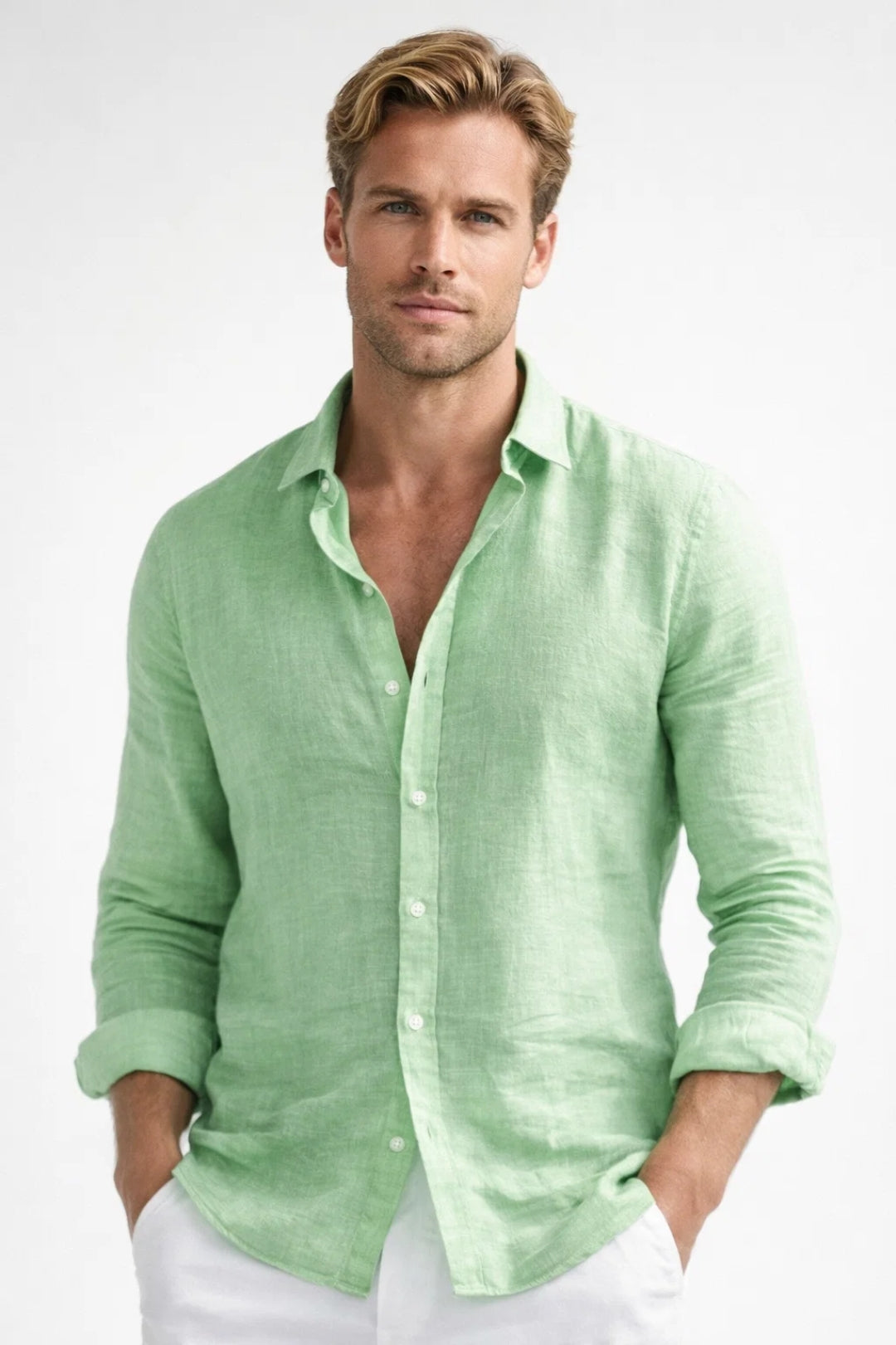 Lucas Linnen Overhemd Heren – Lichtgewicht Zomerstijl Slim Fit