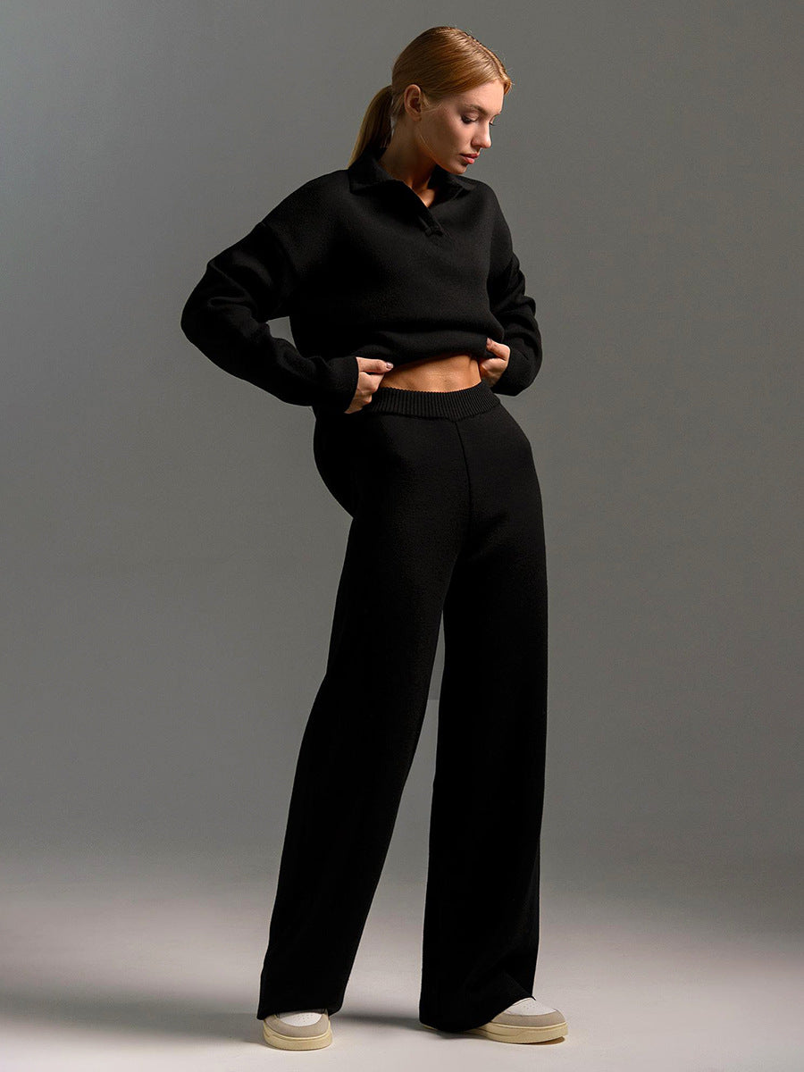 ZandRust Lounge Set Dames met Oversized Sweater en Wijde Broek