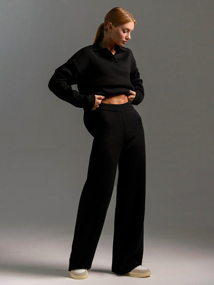 ZandRust Lounge Set Dames met Oversized Sweater en Wijde Broek
